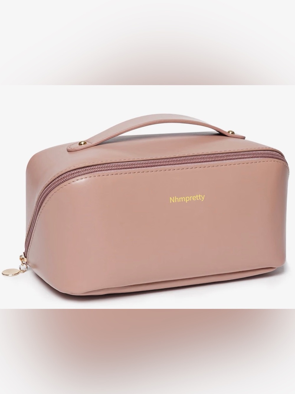 Women's Blush Pink Large Capacity Travel Cosmetic Zipper Bag